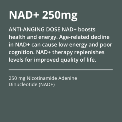ANTI-ANGING DOSE NAD+ boosts health and energy. Age-related decline in NAD+ can cause low energy and poor cognition. NAD+ therapy replenishes levels for improved quality of life.